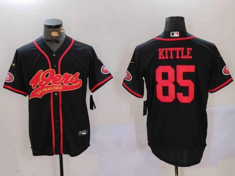 Men's San Francisco 49ers #85 George Kittle Black With Patch Cool Base Stitched Baseball Jerseys,We sell and wholesale Men's San Francisco 49ers #85 George Kittle Black With Patch Cool Base Stitched Baseball Jerseys on line form chian!